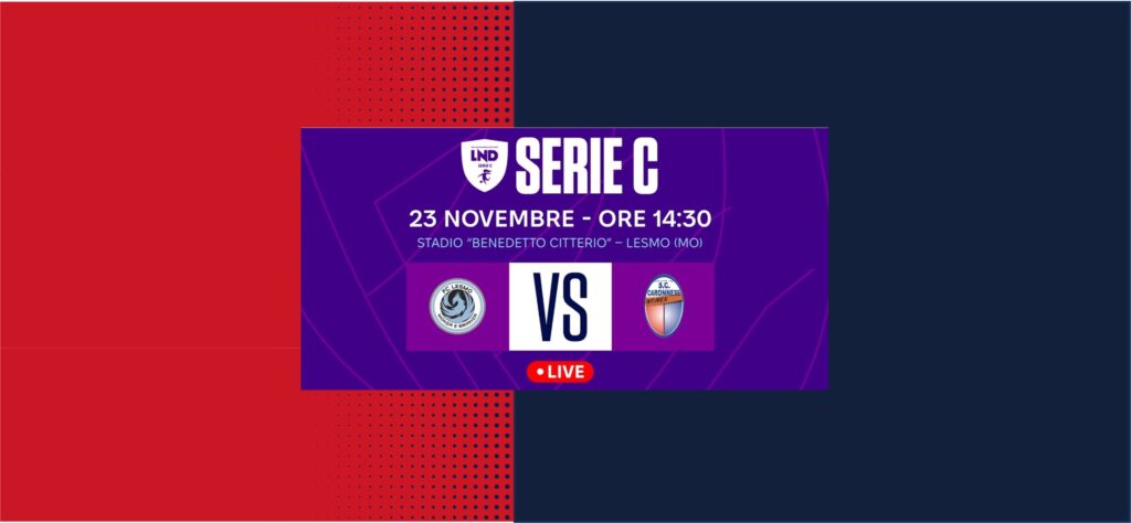 23 NOVEMBRE – ORE 14:30 – LESMO-CARONNESE WOMEN IN DIRETTA – ECCO COME VEDERE LA PARTITA IN DIRETTA